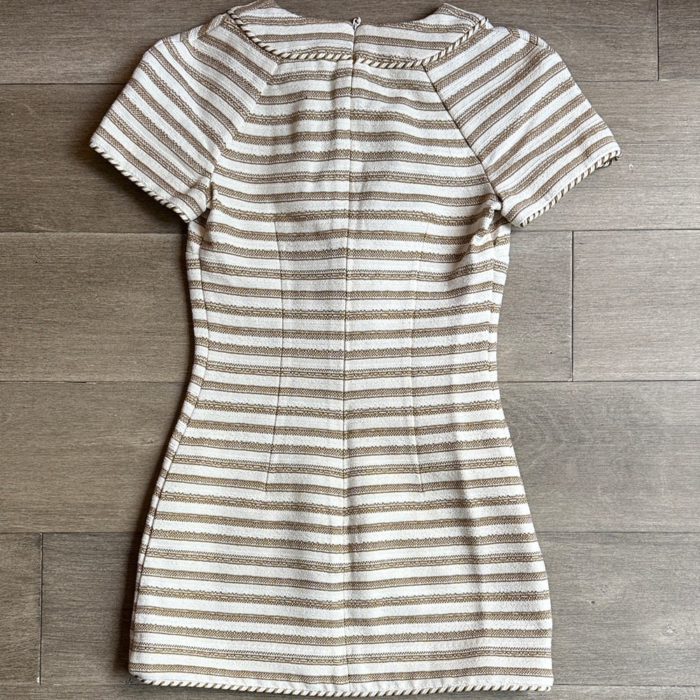 Zimmerman Lace-Up Striped Cotton-Blend Mini Dress - Picture 7 of 8